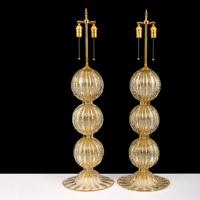 Pair of Large Murano Lamps, Manner of Barovier & Toso, 40H - Sold for $3,750 on 11-06-2021 (Lot 72).jpg